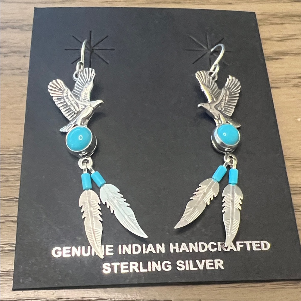 Native Made Sterling Eagle Earrings